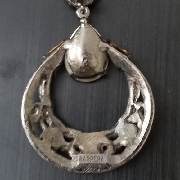 VINTAGE JOSE & MARIA BARRERA RED CRYSTAL TEAR DROP DANGLE CHANDELIER EARRING - Picture 5 of 11